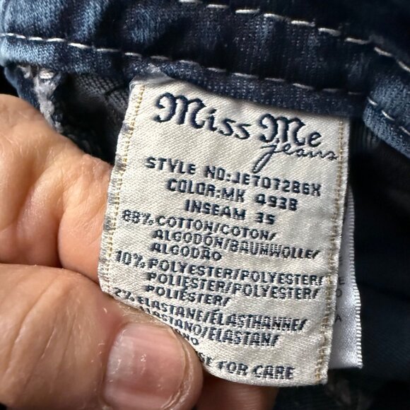 Miss Me Womens Low Rise Bootcut Distressed Blue Denim Jeans Size 27 - Picture 9 of 10